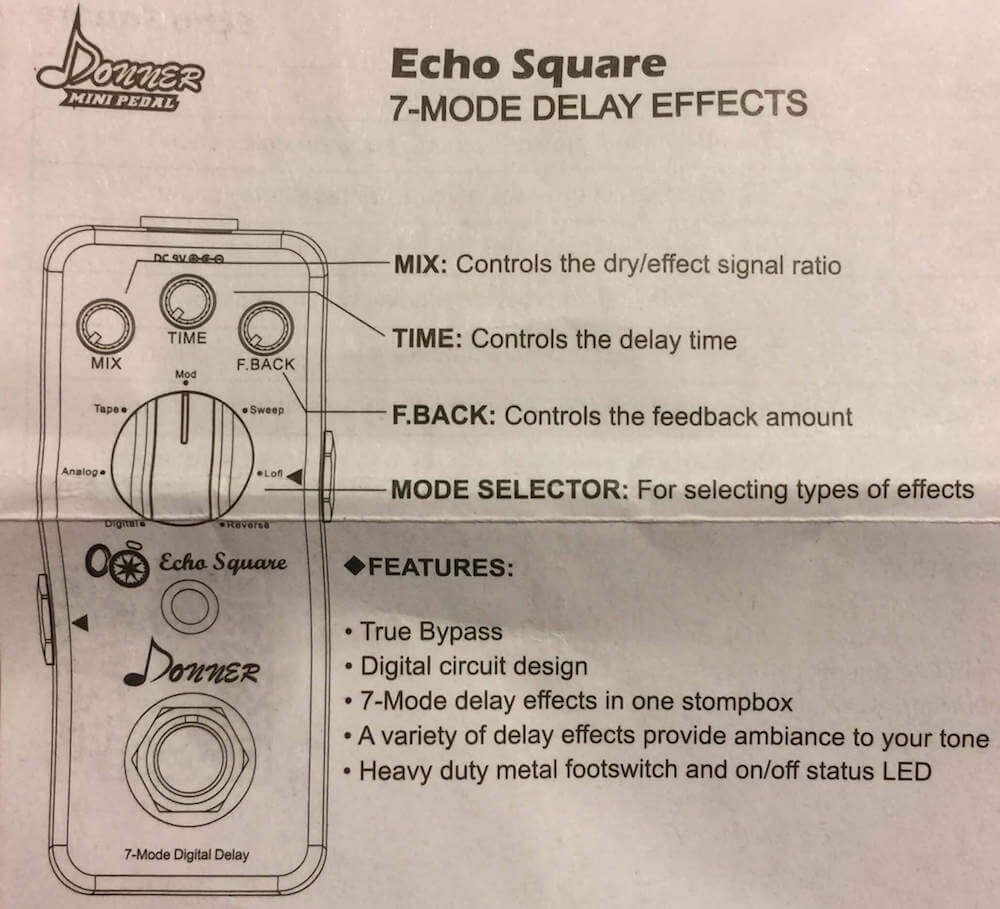 Donner Echo Square Manual