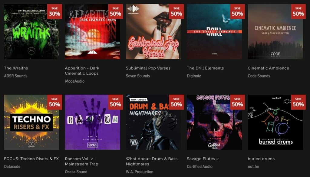Scary Sound Sample Packs 50% Off 
